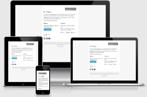 Screenshot of what HTML email template looks like on different devices.