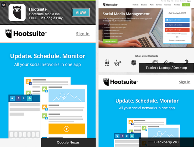 Hootsuite on mobile devices